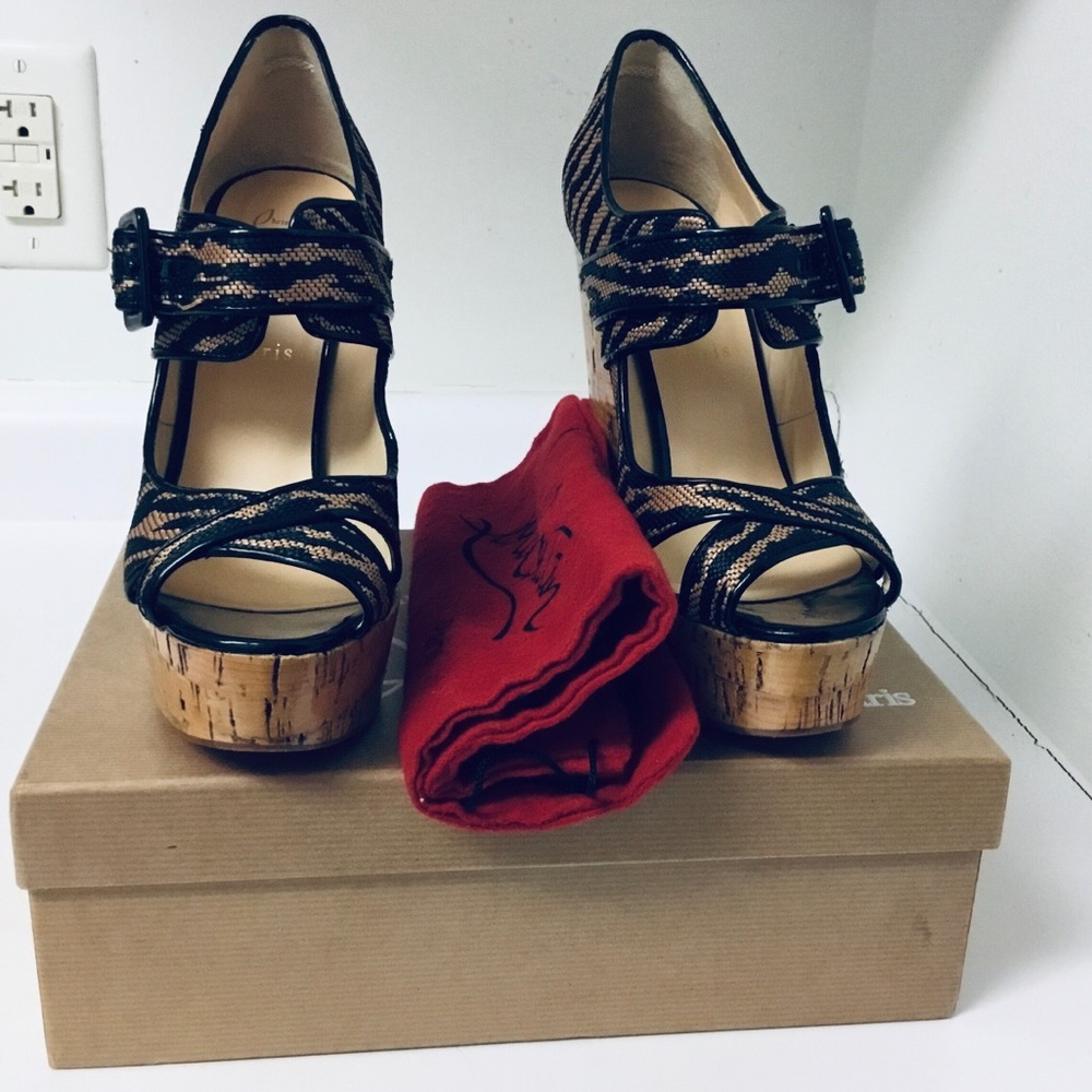 Christian louboutin wedge sandals